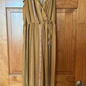 Xhilaration Brown Tan Wrap Jumpsuit Casual